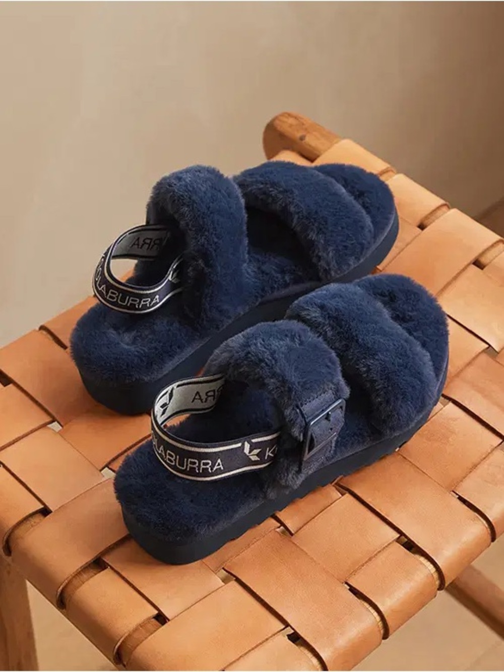 Navy Blue Koolaburra by UGG Women's Fuzz-Oh Sandal